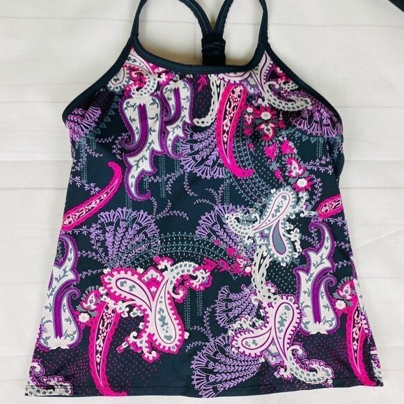 Athleta Pavitra Paisley Tank Top Grey Size M - Picture 3 of 9